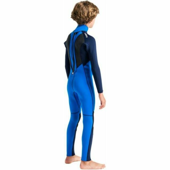 2024 C-Skins Junior Element 3/2mm Back Zip Wetsuit C-EL32STJ - Cyan / Slate / Multi